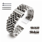 Metal Steel 21MM Jubilee Style Replacement Quick Release and Curved End Watch Band #7031