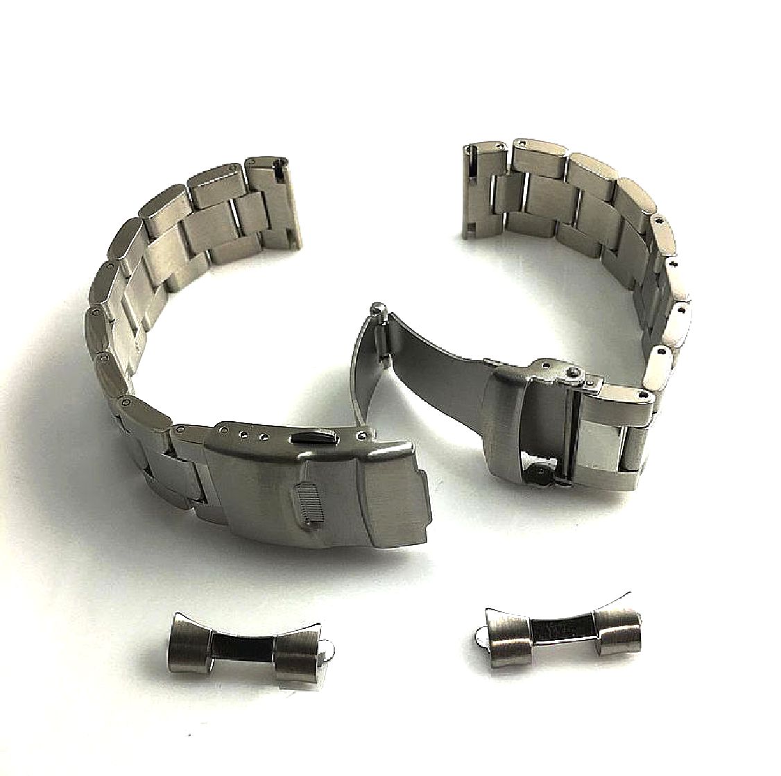 Metal Steel Brushed Curved End Replacement Watch Band with 7011