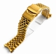 Casio Compatible Metal Jubilee Style Gold Tone Curved End Watch Band #7003