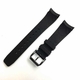 Curved End 22mm Black Silicone Rubber Strap Replacement Watch Band #4441