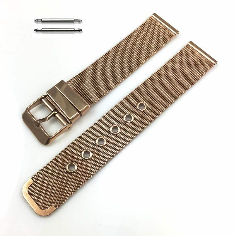 Michael Kors Compatible Rose Gold Stainless Steel Thin Mesh Replacement Watch Band Strap 5109