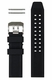 Michele Compatible Black Rubber Silicone Replacement Watch Band Strap PVD Steel Buckle #4001