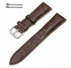 Michele Compatible Brown Elegant Croco Genuine Leather Replacement Watch Band Strap Steel Buckle #1042