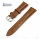 Michele Compatible Light Brown Croco Genuine Leather Replacement Watch Band Strap Steel Buckle #1044