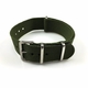 Military Green One Piece Slip Through Nylon 20mm Watch Band Strap #6006
