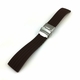 Tag Heuer Compatible Brown Rubber Silicone Watch Band Strap Double Locking Steel Buckle Clasp #4017