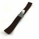 Tag Heuer Compatible Brown Rubber Silicone Watch Band Strap Double Locking Steel Buckle Clasp #4017