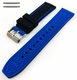Movado Compatible Black & Blue Double Side Rubber Silicone Replacement Watch Band Strap Belt #4062
