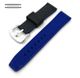 Movado Compatible Black & Blue Double Side Silicone Replacement Watch Band Strap #4407