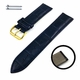 Movado Compatible Blue Croco Genuine Leather Replacement Watch Band Strap Gold Steel Buckle #1083