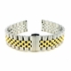 Hamilton Compatible Two Tone Metal Steel Jubilee Style Replacement Quick Release and Curved End Watch Band #7035