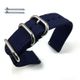 Nautica Compatible Dark Blue Nylon Watch Band Strap Belt Army Military Ballistic Silver Buckle #6035