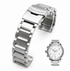 Nixon 51-30 Silver Steel 25mm Metal Replacement Watch Band Strap Double Locking Clasp #5003NX