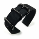ESQ Compatible Black Nylon Watch Band Strap Belt Army Military Ballistic Black Buckle #6032