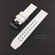 Movado Compatible Off White Rubber Silicone Replacement Watch Band Strap PVD Black Steel Buckle #4052