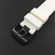 Movado Compatible Off White Rubber Silicone Replacement Watch Band Strap PVD Black Steel Buckle #4052