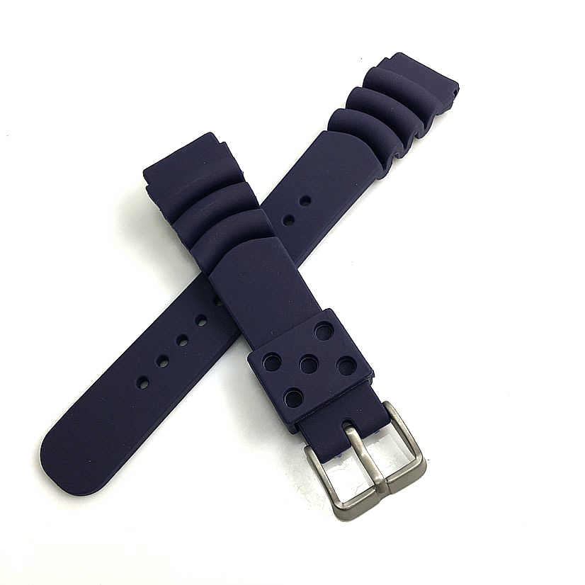 Bulova Compatible Blue Diver's Style Rubber Strap Replacement Watch