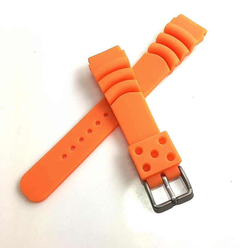 Bulova Compatible Orange Diver's Style Rubber Strap Replacement Watch