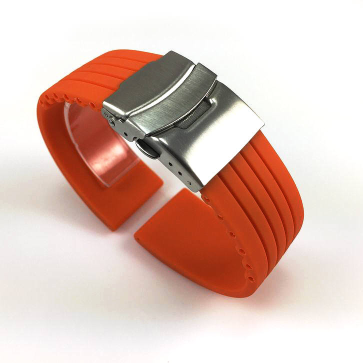 Wenger Compatible Orange Rubber Silicone Replacement Watch Band Strap