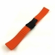 Lacoste Compatible Orange Rubber Silicone Watch Band Strap Double Locking Black PVD Steel Buckle #4014