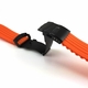 Lacoste Compatible Orange Rubber Silicone Watch Band Strap Double Locking Black PVD Steel Buckle #4014