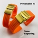 Fossil Compatible Orange Rubber Silicone Replacement Watch Band Strap Gold Double Lock Buckle #4013G