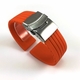 STUHRLING Compatible Orange Rubber Silicone Replacement Watch Band Strap Double Locking Steel Buckle #4013