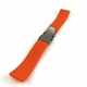 STUHRLING Compatible Orange Rubber Silicone Replacement Watch Band Strap Double Locking Steel Buckle #4013