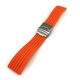 STUHRLING Compatible Orange Rubber Silicone Replacement Watch Band Strap Double Locking Steel Buckle #4013