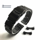 Orient Compatible Black Brushed Metal Steel Curved End Watch Band #7007