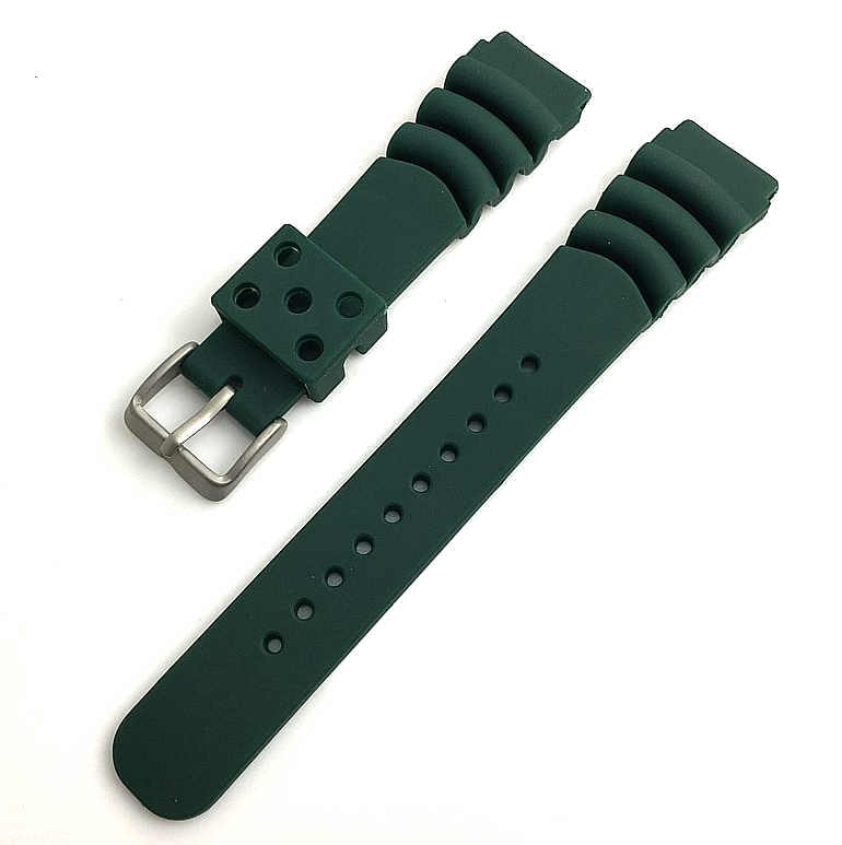Nixon Compatible Green Diver's Style Rubber Strap Replacement Watch