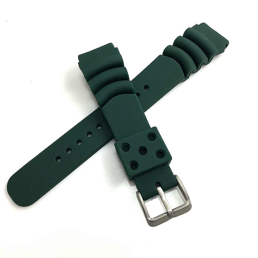 Nixon Compatible Green Diver's Style Rubber Strap Replacement Watch