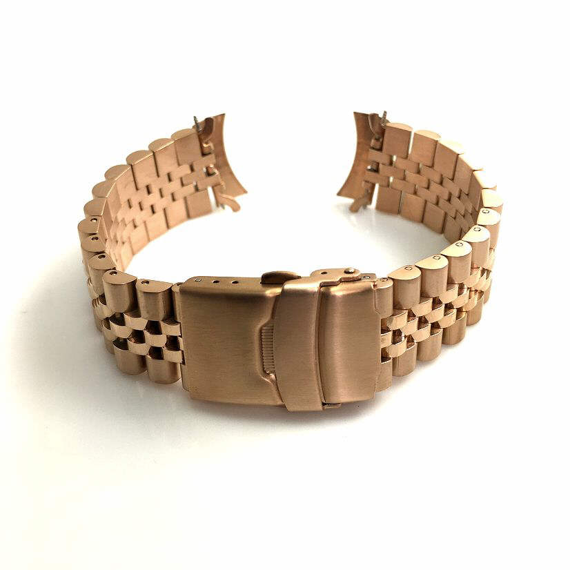 Tag Heuer Compatible Metal Jubilee Style Rose Gold Curved End Watch