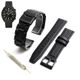 Pack of 2 Steel & Leather Black Replacement Watch Band Fits Bulova 98B247 C977855