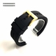 Pulsar Compatible Curved End Rubber Silicone Replacement Watch Band Strap Gold Tone Steel Buckle #4513