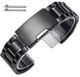 Pulsar Compatible Steel Metal Bracelet Replacement Watch Band Strap PVD Black Push Button Clasp #5016