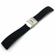Bulova Compatible Black Rubber Silicone Replacement Watch Band Strap Double Locking Steel Buckle #4011