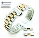 Raymond Weil Compatible Two Tone Rose Gold Metal Steel President Style Replacement Quick Release and Curved End Watch Band #7056