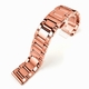 Rose Gold Polished Steel Metal Bracelet Replacement Watch Band Strap Butterfly Clasp #5013
