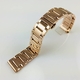 Timex Compatible Rose Gold Steel Metal Bracelet Replacement Watch Band Strap Push Butterfly Clasp #5013