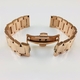 Timex Compatible Rose Gold Steel Metal Bracelet Replacement Watch Band Strap Push Butterfly Clasp #5013