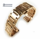 Rose Gold Steel Metal Bracelet Replacement Watch Band Strap Push Butterfly Clasp #5013
