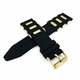 Black Silicone Rubber w. Gold Bullets Replacement Watch Band Strap #4060
