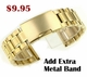 Bulova Compatible Black Silicone Rubber w. Gold Bullets Replacement Watch Band Strap #4060