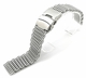 Seiko Compatible Stainless Steel Metal Shark Mesh Bracelet Watch Band Strap Double Locking Clasp #5030
