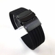Samsung Gear S3 Frontier & Classic Black Rubber Silicone Replacement Watch Band Strap PVD Double Lock Steel Buckle #4012
