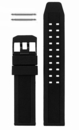 Seiko Compatible Black Rubber Silicone Replacement Watch Band Strap PVD Steel Buckle #4002