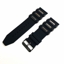 Seiko Compatible All Black 26mm Rubber Silicone Bullets Style Replacement Watch Band Strap #4058