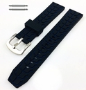 Seiko Compatible Black & Blue Sports Tire Track Rubber Silicone Replacement Watch Band Strap #4069