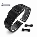 Seiko Compatible Black Brushed Metal Steel Curved End Watch Band #7007